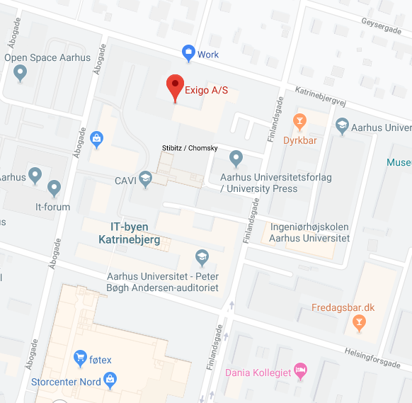Google Maps - Hvor ligger Exigos Aarhus-kontor?